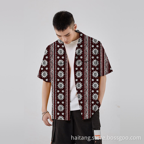 Digital Printing Fabric Polyester Blend Shirts Woven Garment